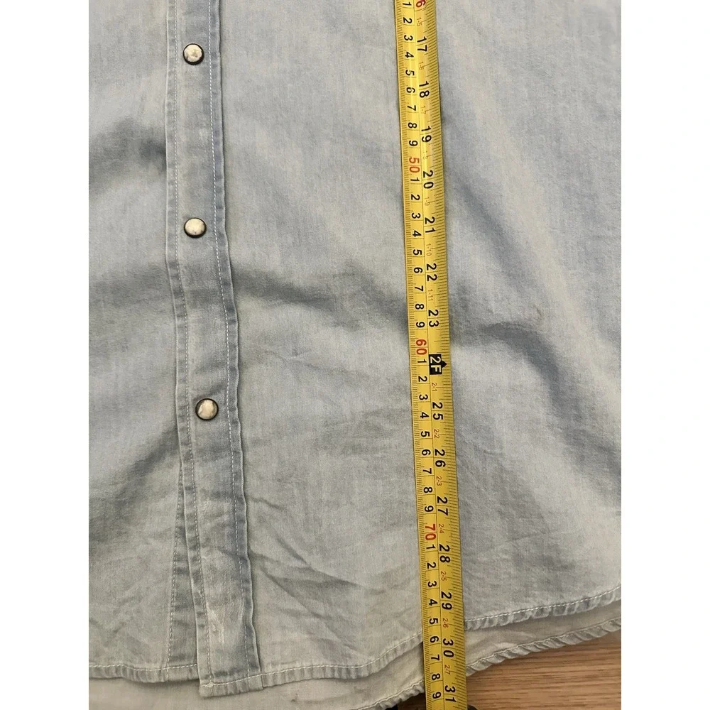Aeropostale Button Up Long Sleeve Collared Light Denim size XL‎